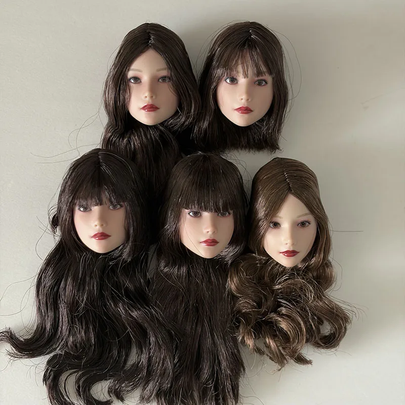 1/6 Scale Anime Girl Yuki Movable Eyes Head Sculpt Carving Model Fit 12'' Female Soldier Pale Action Figure Body Dolls