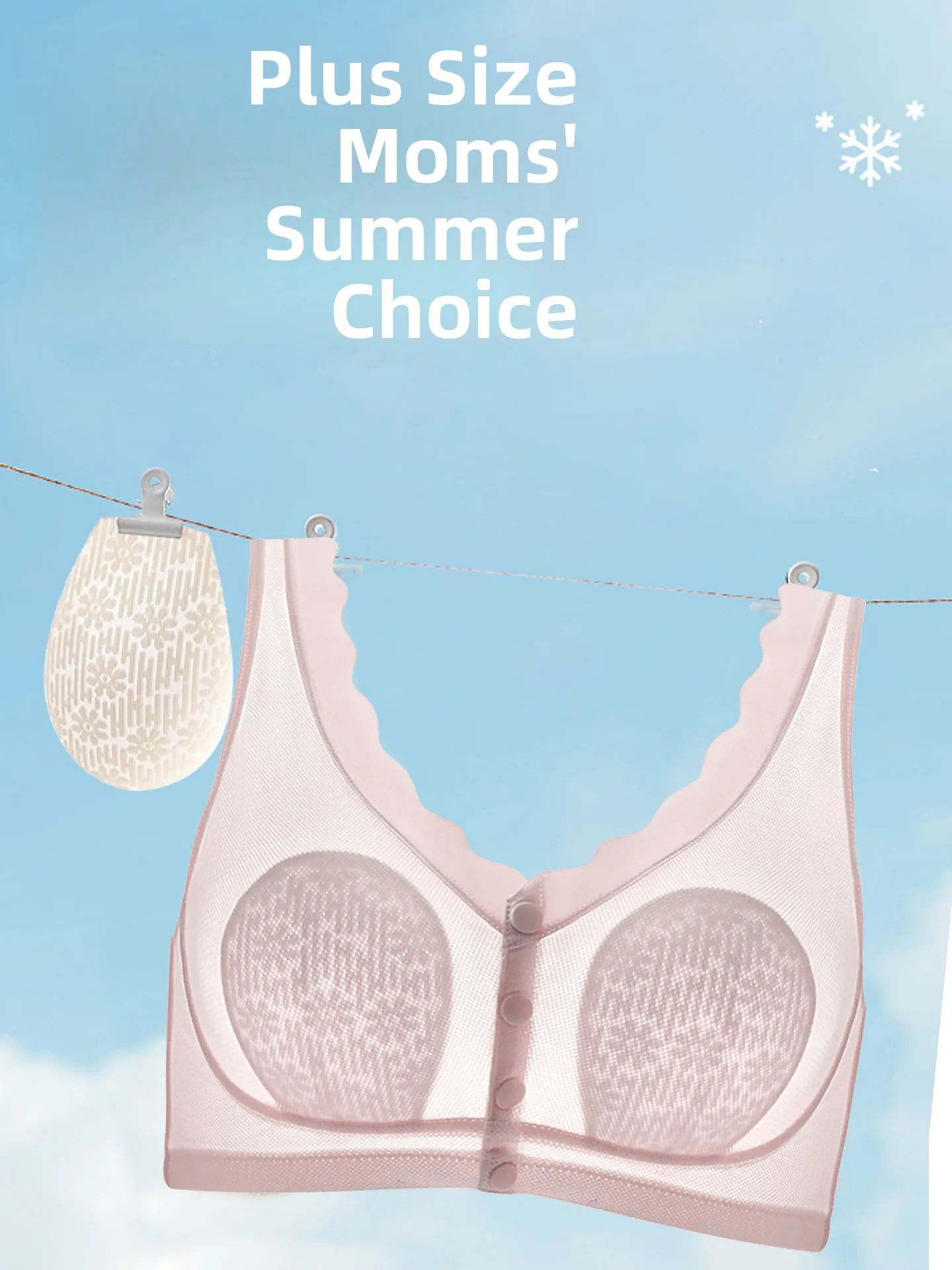 Picture 3: Ultra-Thin No Sponge Maternity Bra Large Size Front Button Design Breathable Comfortable for Feeding Suitable for Middle-Aged...