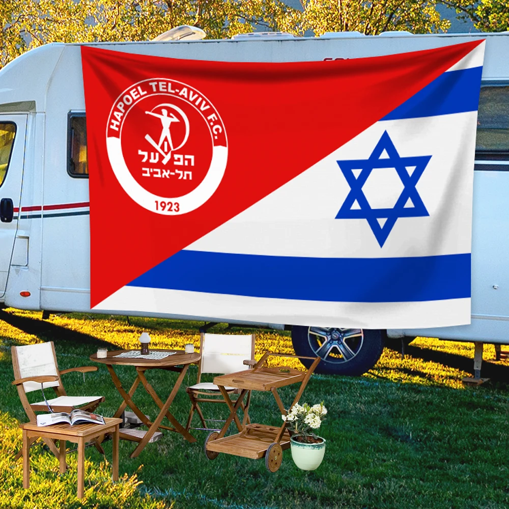 Israel Hapoel Tel Aviv Football Club 60x90cm 90x150cm City Competition Flag Polyester Printed Banner for Home Decor
