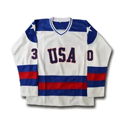 1980 Miracle On Ice Team USA 30 Jim Craig Jersey 17 Jack O'Callahan 21 Mike Eruzione Blue White Stitched Ice Hockey jerseys