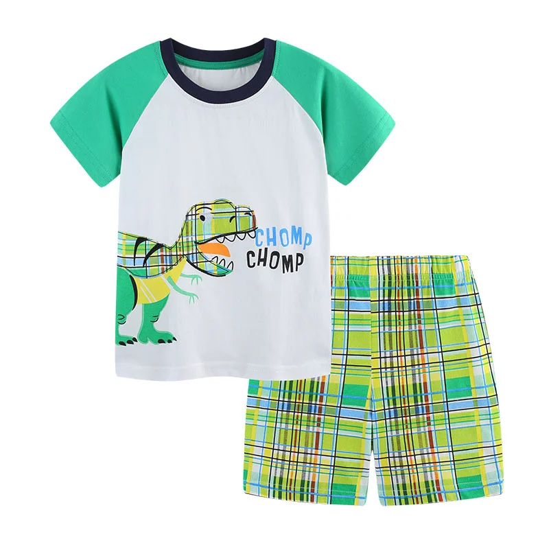 

Dinosaurs Short Sleeve Tshirts + Shorts 2 Pcs Sets Boys Fashion Outfits For Summer Girls Clothing Sets Baby Fashion Suits