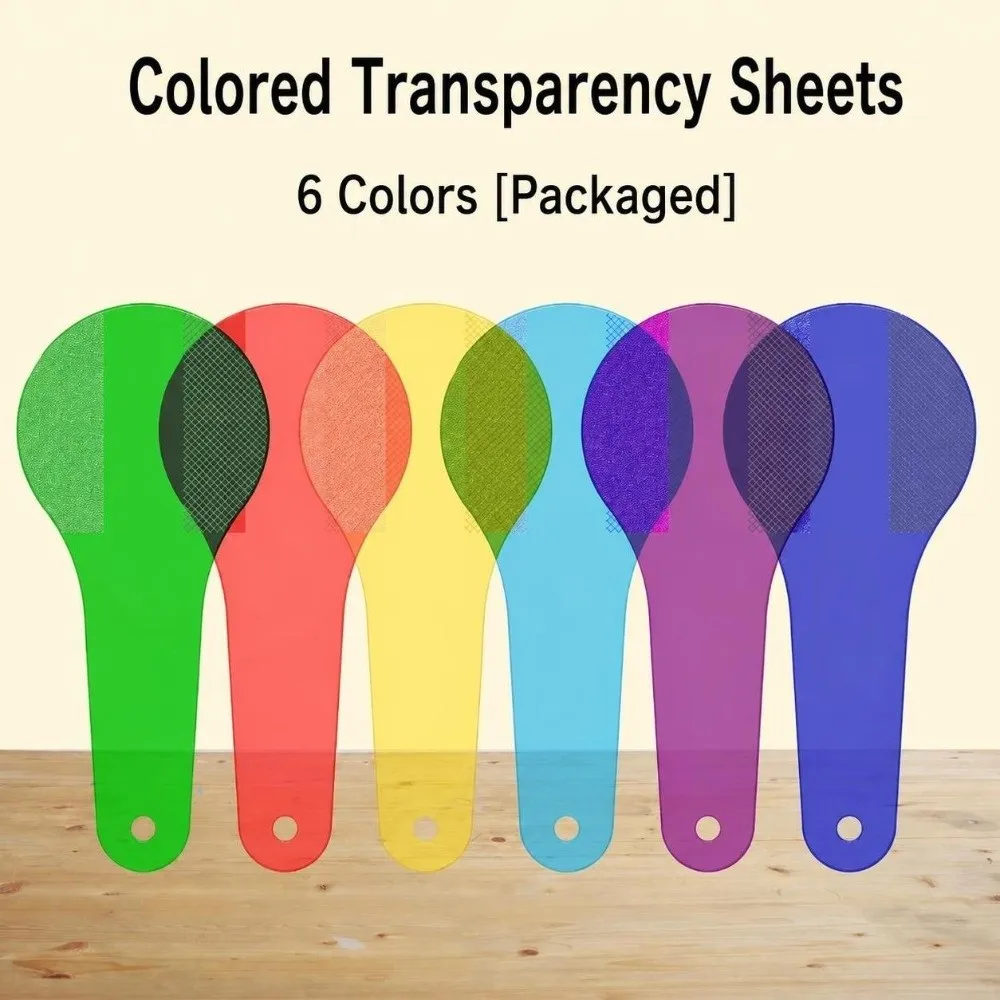 6Pcs Rainbow Optics Color Filter Plate Set Translucent Montessori Color Filter Plate Educational Science Toy