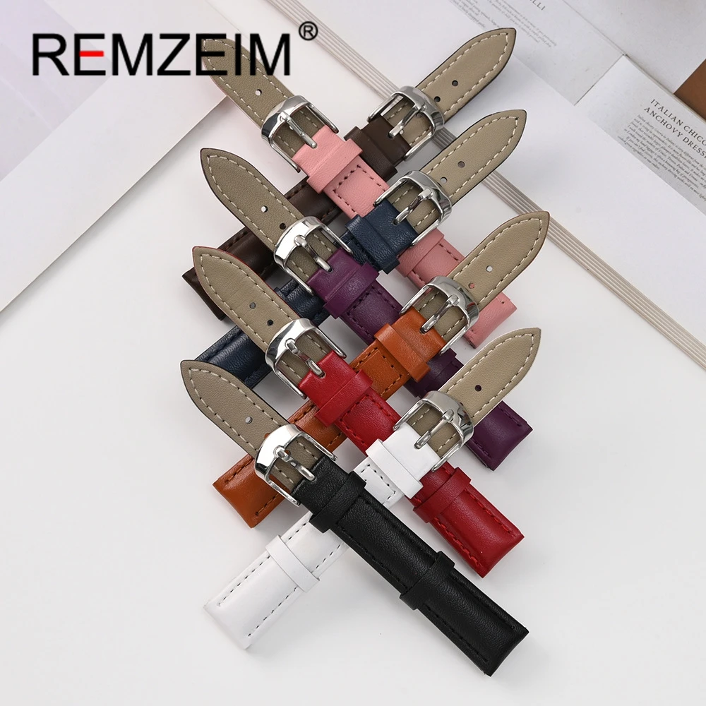 Soft Leather Watchband 16mm 18mm 20mm 22mm Comfortable Wristwatch Bracelet Men Women Watch Band