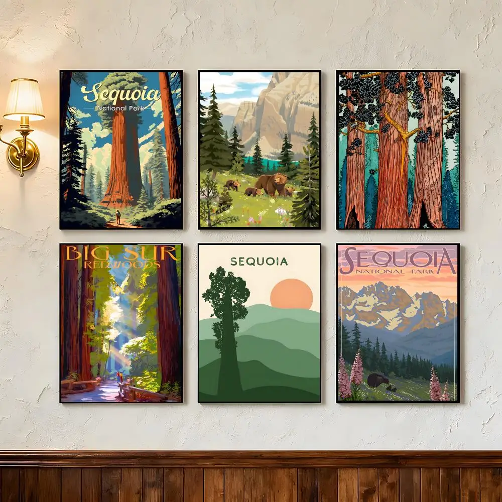 Art Sequoia National Park Poster Wall Art Poster Prints Home Wall Decor Gift for Living Room, Bedroom Bar & Parlor