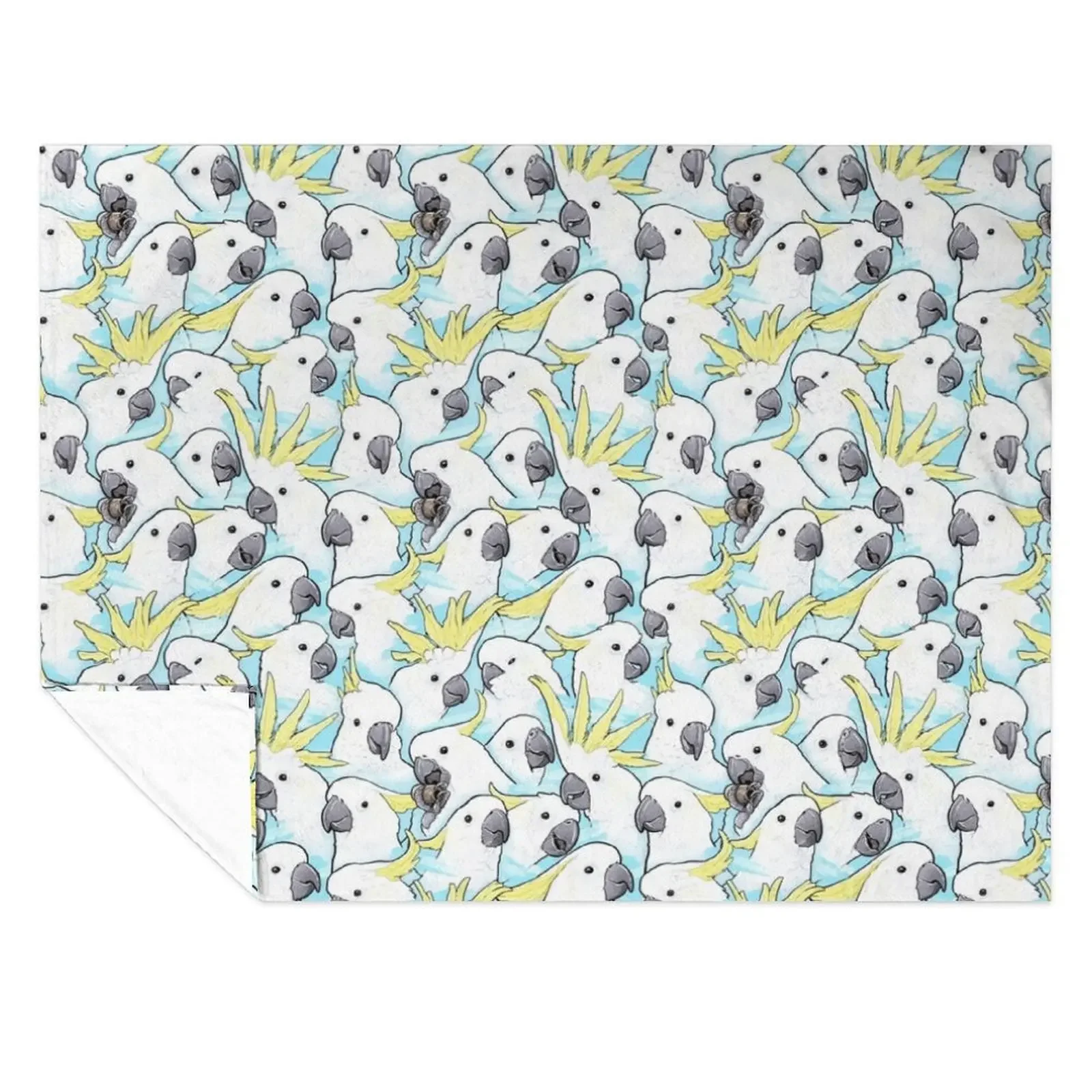 

Sulfur Crested Cockatoo [Blue] Throw Blanket For Baby Quilt Bed covers Soft Plaid Blankets