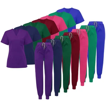 Hot Stijl Wasbare Verpleegster Ziekenhuis Uniform Medische Scrubs Vrouwen Jogger Scrubs Sets Spa Salon Uniformen Stretch Medische Scrub Pak