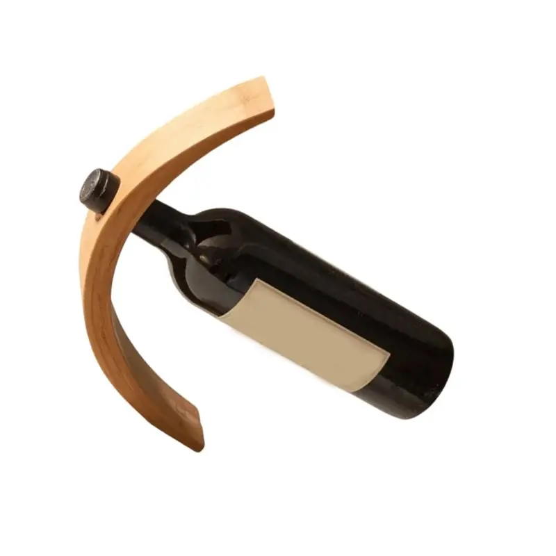 ABGG-Single Wine Bottle Stand Bamboo Product Balance Red Wine Rack Decorative Display Stand Decoration Creative