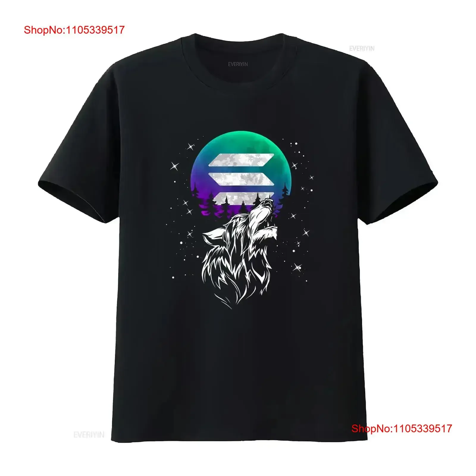 Camiseta Solana Crypto Token Howling Wolf Full Moon Blockchain, talla S 4XL, vintage, lavada, transpirable, suave, elegante, cómoda, vintage