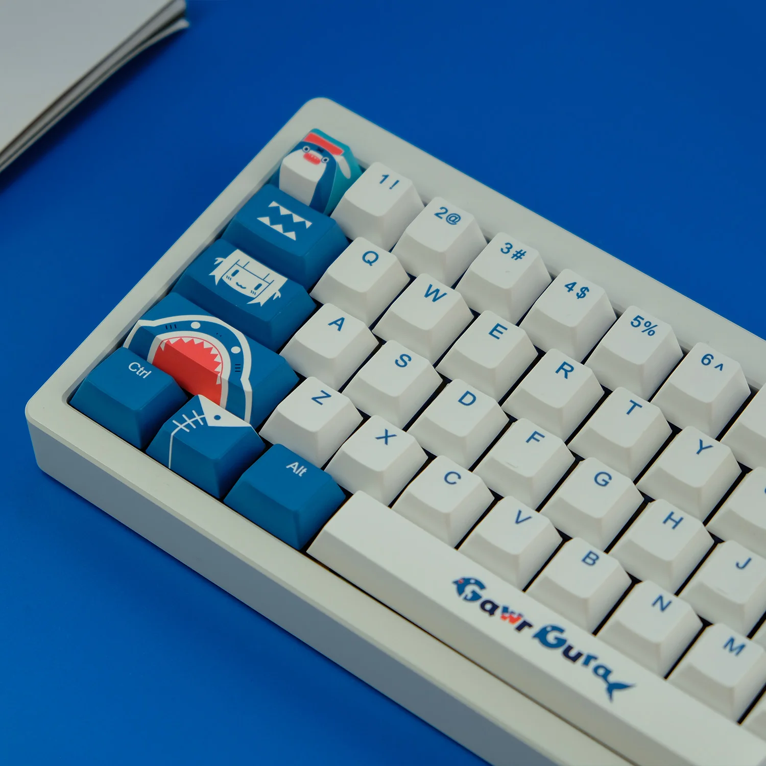 KYOMOT 130 Keys Gawr Gura Keycaps Cherry Profile 1.65mm PBT Dye SUB Keycap for MX Switche DIY Anime Game Mechanical Keyboard Cap