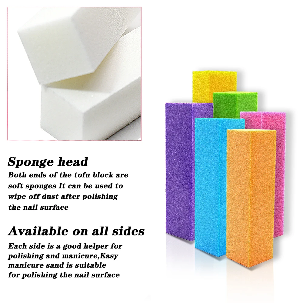 5/10pcs Buffer Block Nail Files Manicure Pedicure Care Nail Art Buffing Sanding Polishing White Sponge Buffers Nail File Tools