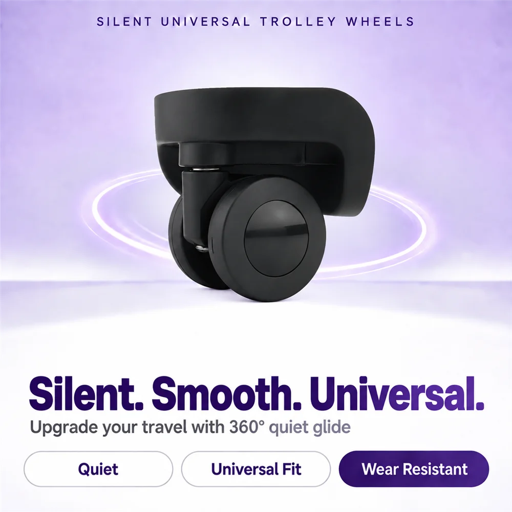 Universal Luggage Caster Wheels 360° Swivel Silent Smooth Rolling Replacement Parts for Suitcase Travel Trolley Bag