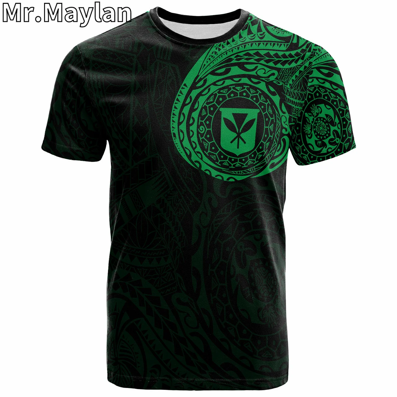 3D Hawaii Polynesian T-Shirt Kanaka Maoli Flag Polynesian Green Tattoo Tshirt Man/Woman Harajuku Streetwear Tshirts Short sleeve