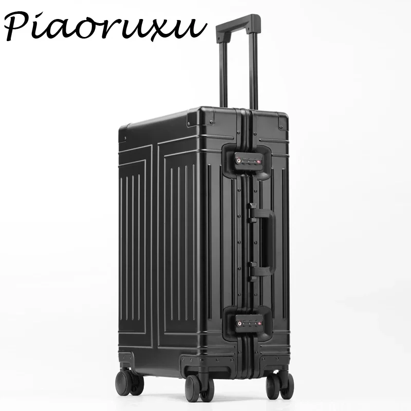 Valise à tige de traction en alliage d\'aluminium, bagage en métal, à la mode, nouveau type, 100%, 20 po, 24 po, 26 po, 28 po