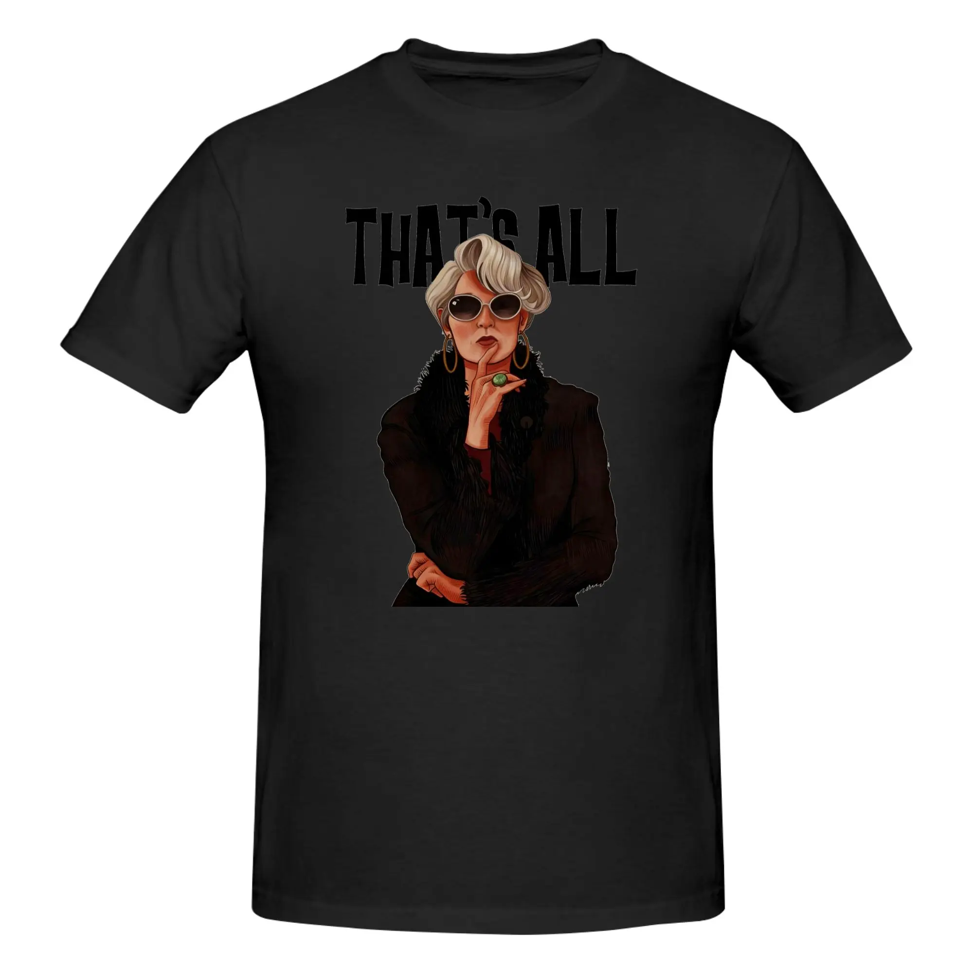 1 Piece Movie Meme Novelty Graphic 100% Cotton T-Shirt Movie Devil Wears Heels  Tops Tees For Men