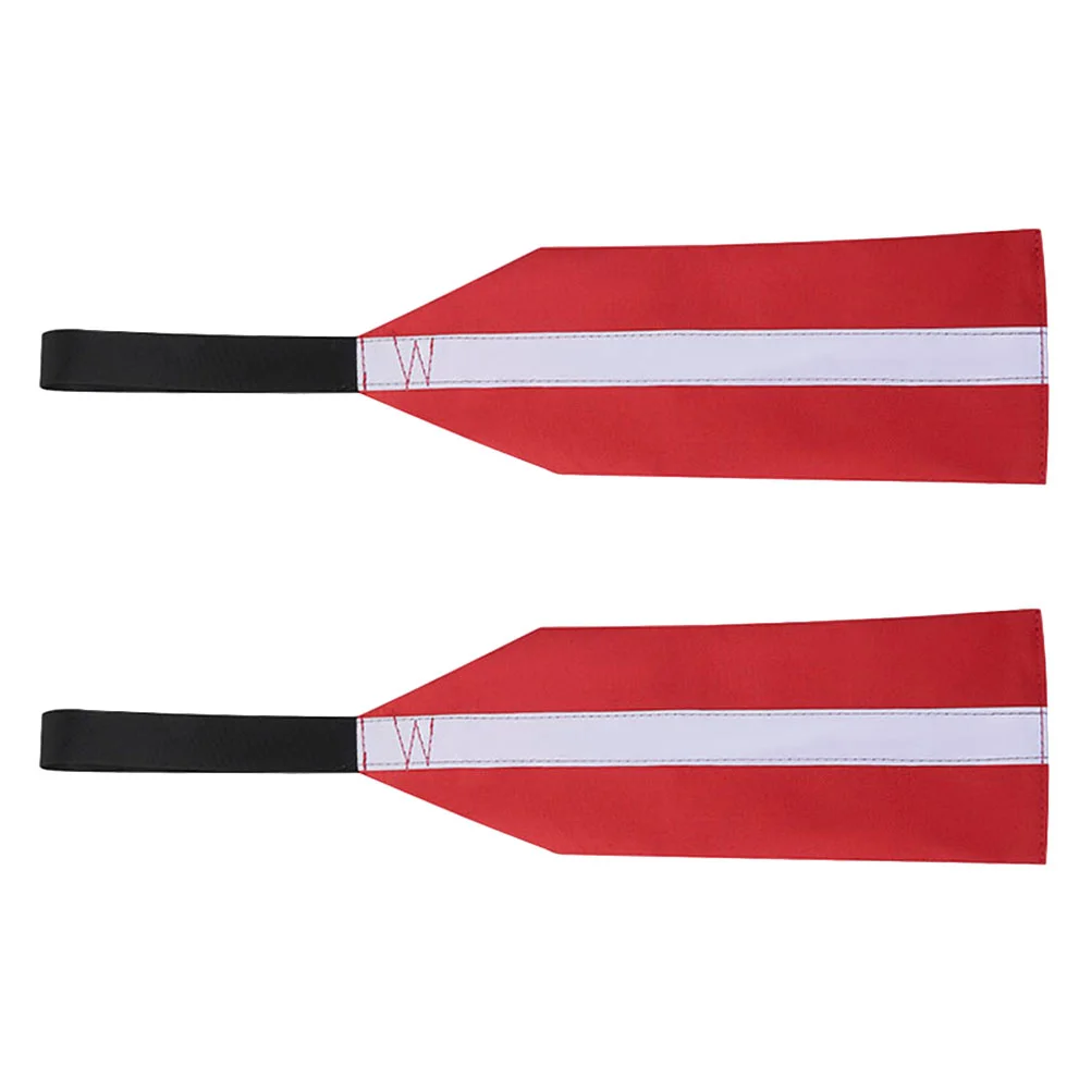 

2 Pcs Kayak Tow Flag Truck Safety Accessory Accessories Red Warning for Boats Oxford Cloth Travel