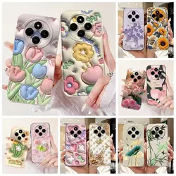 For Xiaomi Redmi 14C Case Redmi 14R Cover Popular Flower Soft Silicone Matte Fundas For Xiaomi Redmi A4 Redmi14C Poco C75 Bumper
