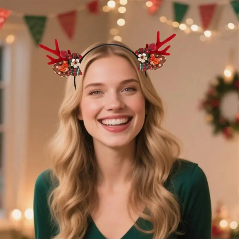 Weihnachts-Motto-Rentier-Geweih-Kopfbedeckung, sicheres ungiftiges Kostümzubehör Y166