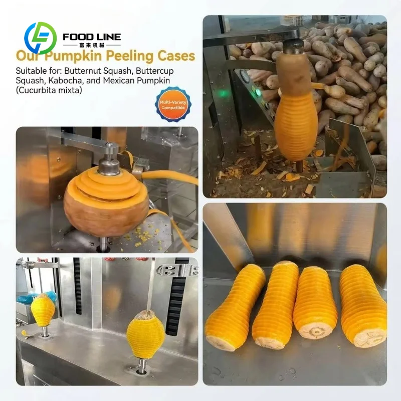 Customized Double Head Pumpkin Peeling Machine 6-8pcs/min Commercial Squash Peeler for Butternut Chestnut Pumpkin Farm