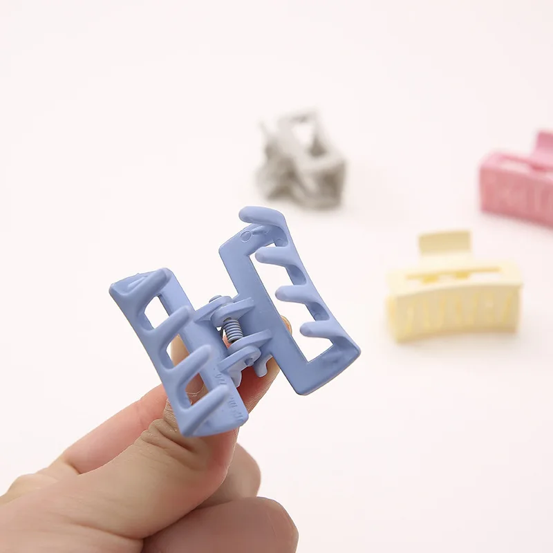 10 قطعة مقاطع الشعر الصغيرة للنساء فتاة ماتي المطاط طلاء مستطيل مشبك شعر مقاطع للنساء رقيقة غرامة إكسسوارات الشعر القصير #5