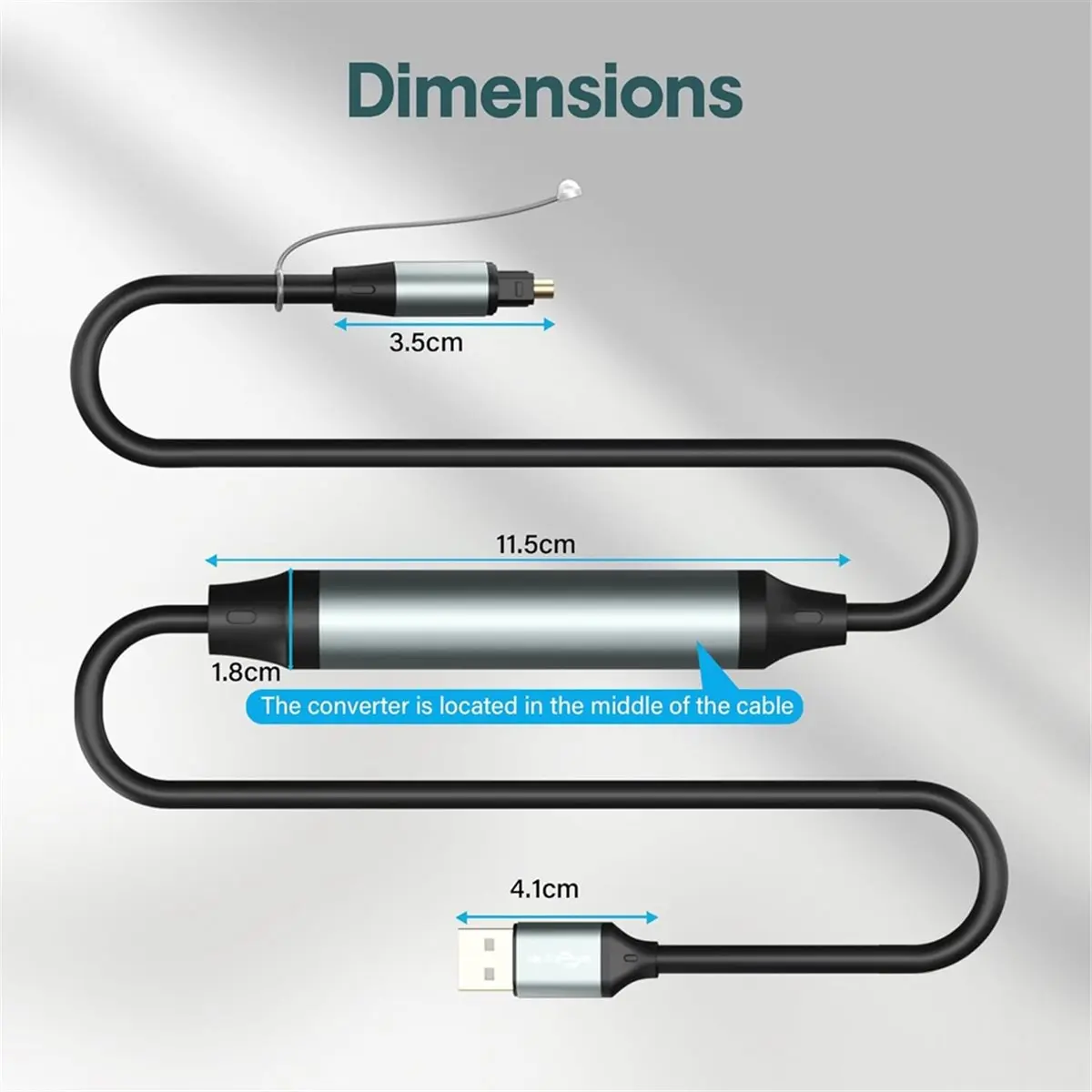 AA80 USB A - TOSLINK Оптический аудиокабель, цифровой аудиоадаптер SPDIF для ПК, ноутбука, смартфона