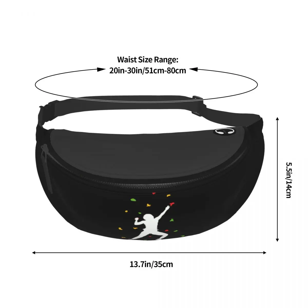 Rock Climbing Wall Bouldering Fanny Pack Women Men Casual Climber Crossbody Waist Bag for Camping Biking Phone Money Pouch