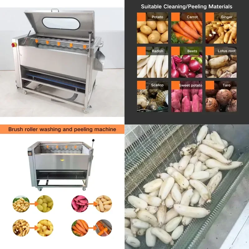 Industrial Frosted Potato Peeler Electric Automatic Cleaning Peeler for Taro Carrot Beet