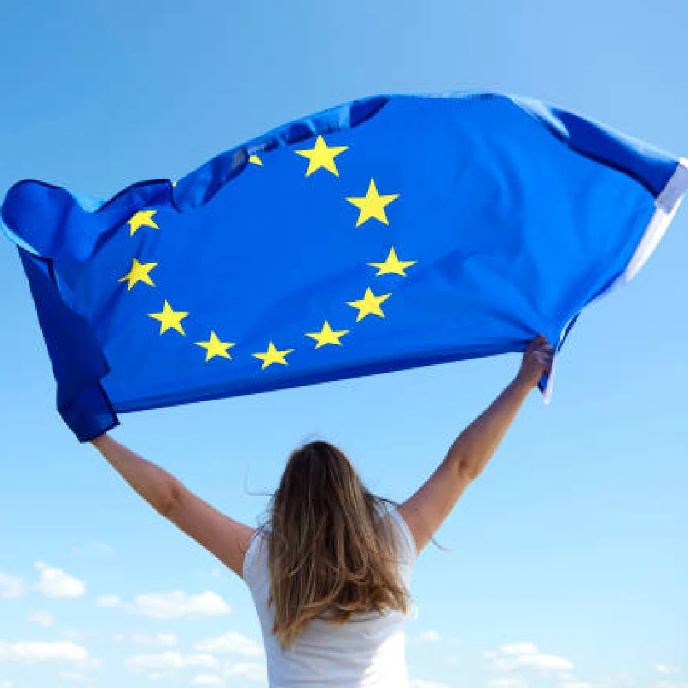 FLAGLINK 90x150 CM UE Europa Unión Bandera Para Decoración