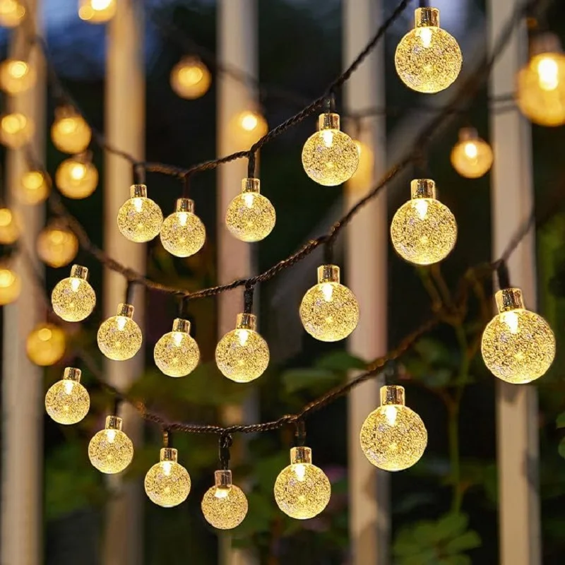 

Globe String Lights 32.8Ft 100LEDs 8 Modes Waterproof Hanging Lights for Backyard Fence Café Bistro Christmas Decor Warm White