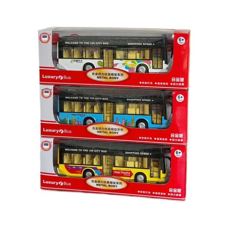 Double-Decker Sightseeing Bus Toy with Body - Interactive Voice, Light, and Sound Effects,