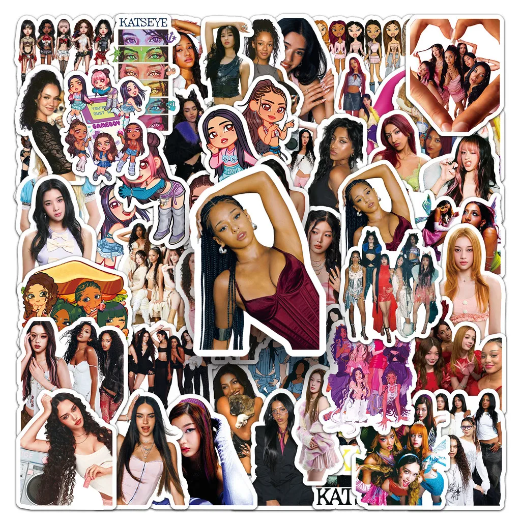 50 Stück KATSEYE Girl Group Aufkleber Sophia Laforteza Merch wasserfeste Aufkleber für Schreibwaren-Dekoration Golden Memory Stickers Store – Detail 6
