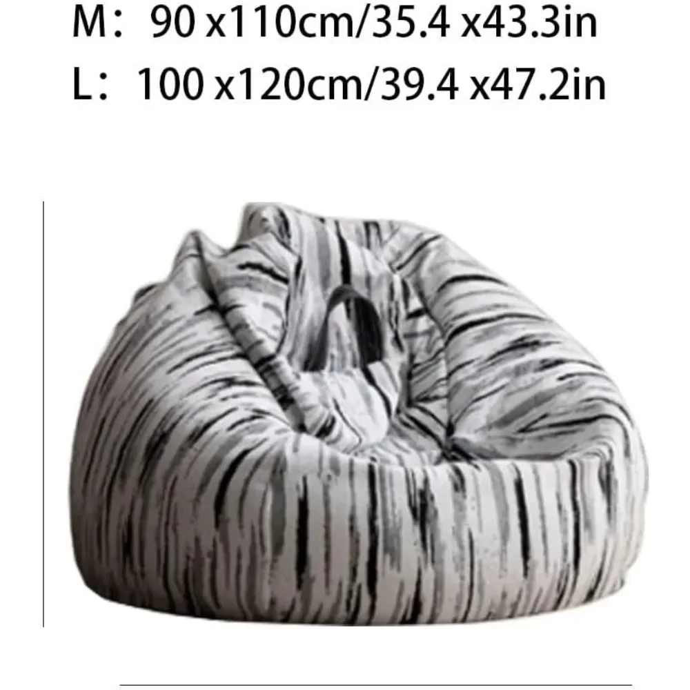 Washable Indoor Bean Bag Sofa, Padded Lazy Lounge Chair, Tatami Soft Furry Bean Bag Cushion Balcony Leisure Chair Furniture