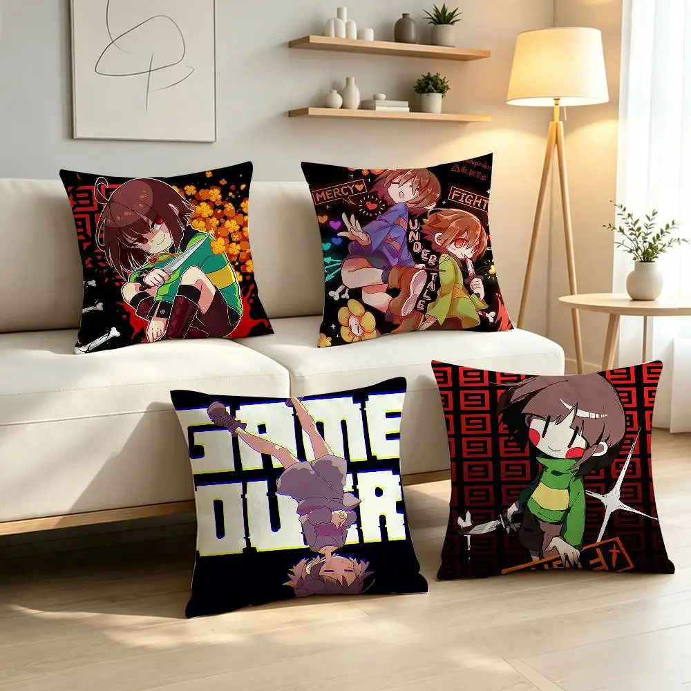 The fallen human Undertale C-Chara Pillow Case Pattern Printed Pillowcase For Living Room Sofa Cushion Cover