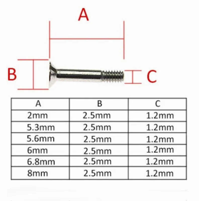 2/5,3/5,6/6/6,8/8mm H Schraube Für Hublot Bigbang Classic Fusion Lünette fall Verschluss Edelstahl Schrauben Mutter Bolzen Teil Spezielle Werkzeug