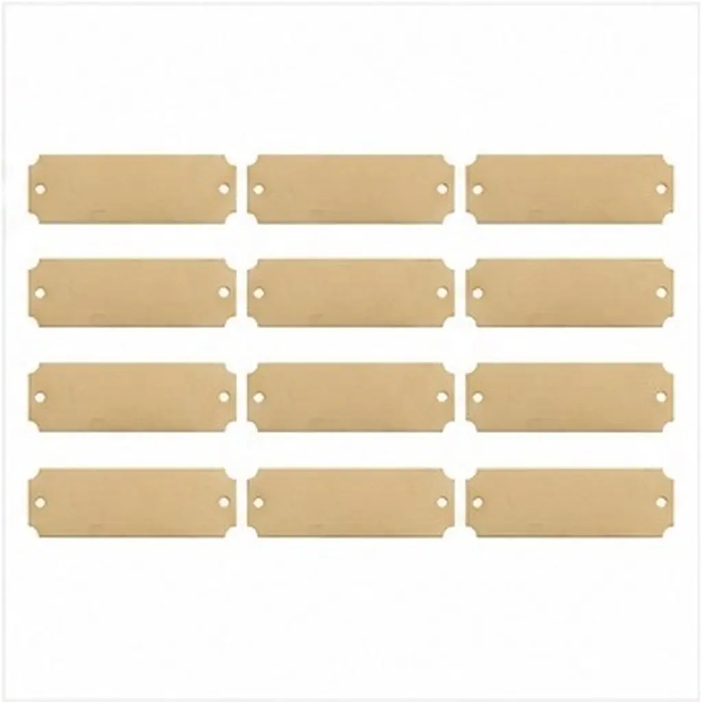 12Pcs Stainless Steel Rectangle Blank Name Tags Engraving Plates for DIY Metal Craft Stamping Luggage Identification Jewelry