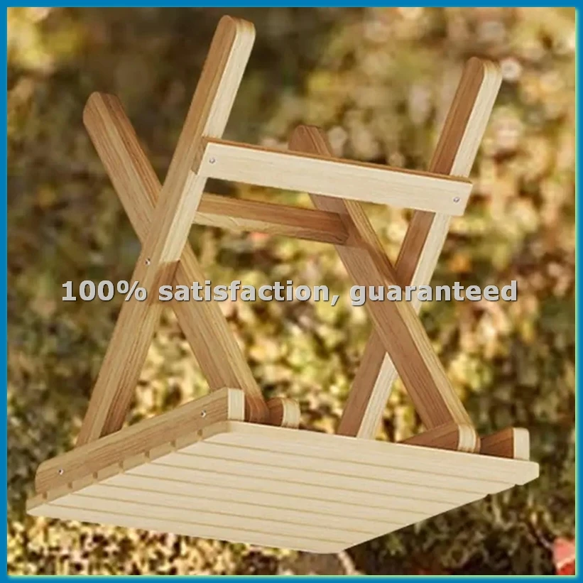 

Small Folding Stool Portable Wooden Stool Chair Lightweights Fold-Up Step Stool Folding Foot Rest for Outdoor 28x26x22cm-FABY