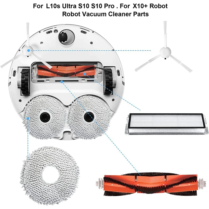 Accessory Kit For Dreame L10S Ultra S10 S10 Pro S20 S20 Pro, For Mijia Omni X10+ Robot Vacuum Cleaner Accessories