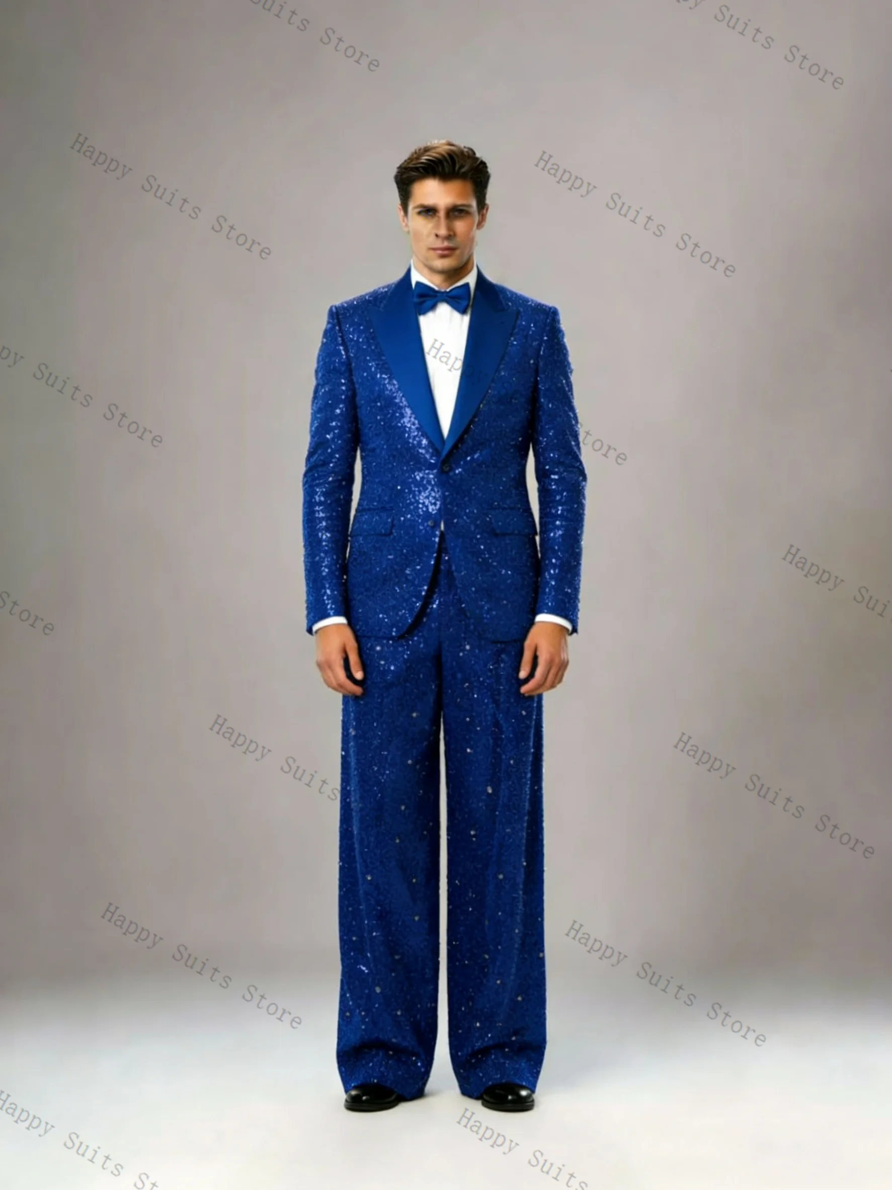 

Shiny Sequins Men Suit Set 2 Pcs Groom Blazer+Pants Trousers Luxury Formal Office Coat Wedding Tuxedo Customized Jacket Outfit
