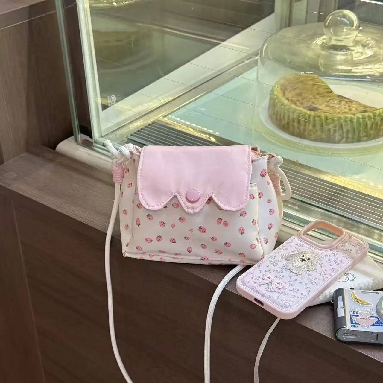 Cute Original Instagram-style Coin Purse Three-layer Small Square Bag Korean-style Delicate Phone Bag CCD Storage Bag Cute Gift