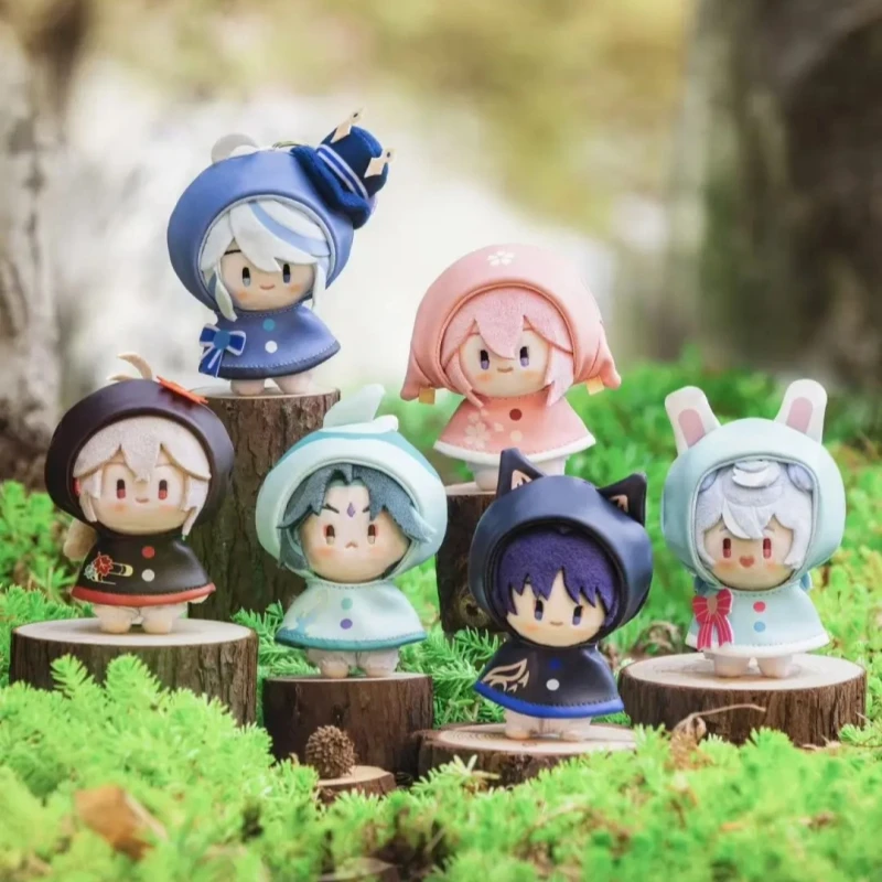 Подлинная серия Genshin Impact Fun In The Rain, плюшевая кукла, кулон, игровая фигурка Xiao Furina Wanderer Kazuha, милый декор, подарки