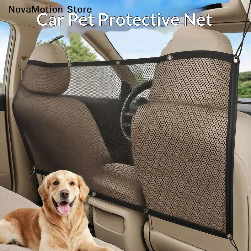 [NM]Car Pet Barrier Net Dog Safety Isolation Net For Vehicles Universal Fit Breathable Mesh Pet Travel Barrier For Back Seat[NM]