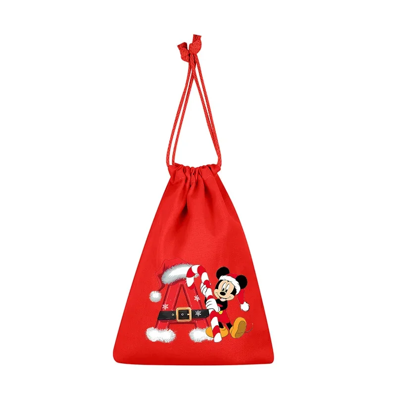 Anime Mouse 1Pcs Red Christmas Velvet Bags Drawstring Santa Gift Pouch Candy Snack Wrapping Bag Wedding Party Favors Decoration