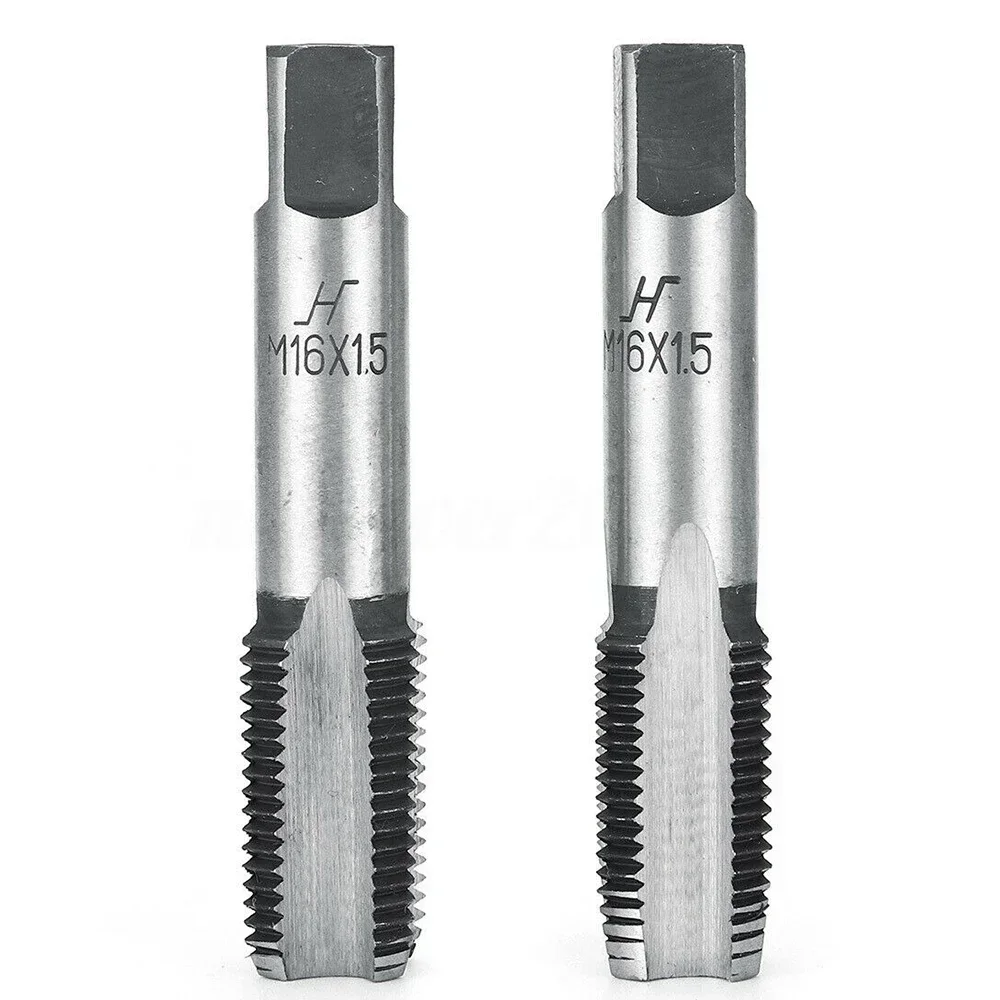 2 Pcs Right Screw Taps Straight Fluted Fine Thread Metric Hand Taps Drill Thread Forming Machine Tap Bits M16 18 M20