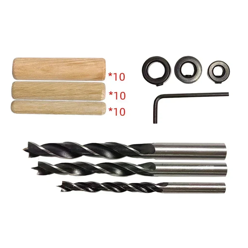 Набор дюбельных сверл, предназначенный для упрощенных сложных проектов по дереву с необходимыми аксессуарами для простого использования и настройки.