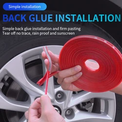 8M Tire Hub Protection Bumper Strip Car Vehicle Color Wheel Rims Protectors Car Wheel Decorative Strip Auto Care Covers