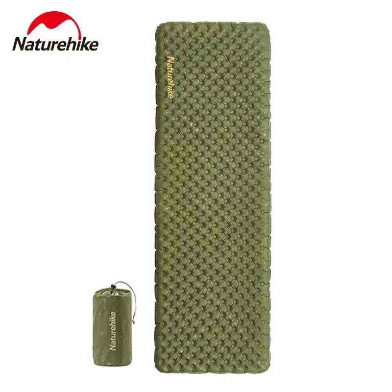 Naturehike Camping Mats High R-value Inflatable Cushion Ultralight Portable Folding Sleeping Mat TPU Nylon Beach Sleeping Pad