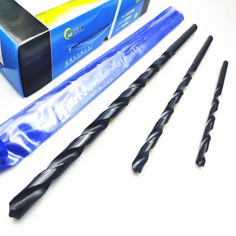 0.5mm-16mm x 60mm-227mm HSS M2 Black Oxide Long Twist Drill Bit For Metalworking Alloy Steel & Cast Iron