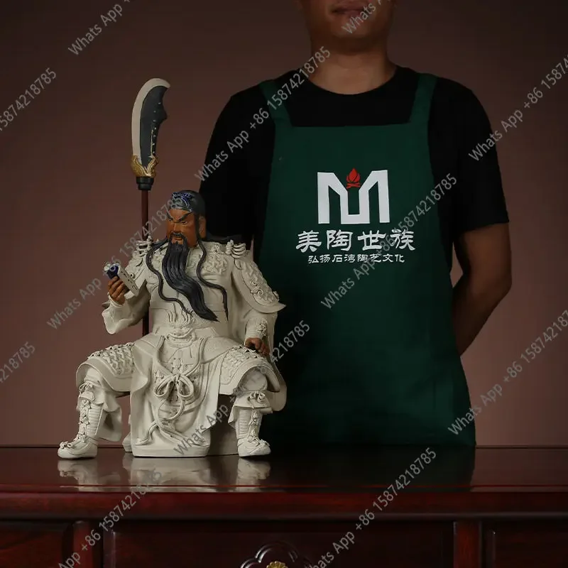 ZL Wu God of Wealth Buddha Statue Guan Gong Ornament Lucky Chinese Home Living Room Guan Gong Night Reading Spring and Autumn Sh view 2
