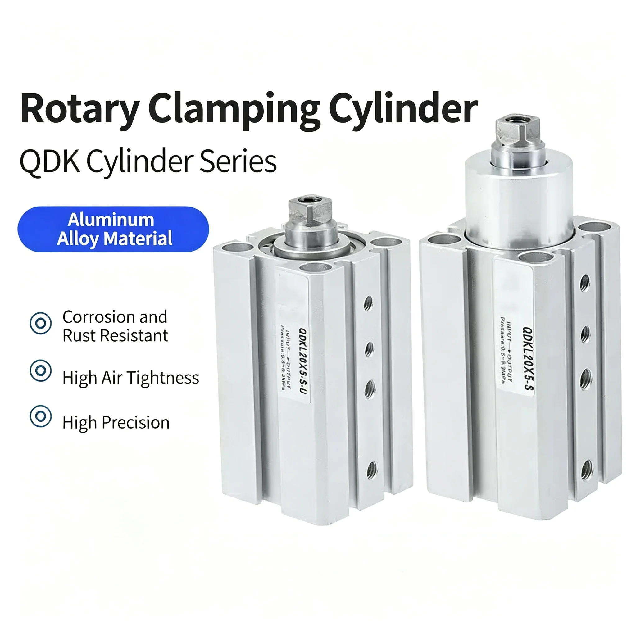 QDK Air Pneumatic Cylinder QDKR/QDKL Wearing Board Flat Type 20/25/32/40X5S-SU Rotary Clamping 90° Downward Pressure