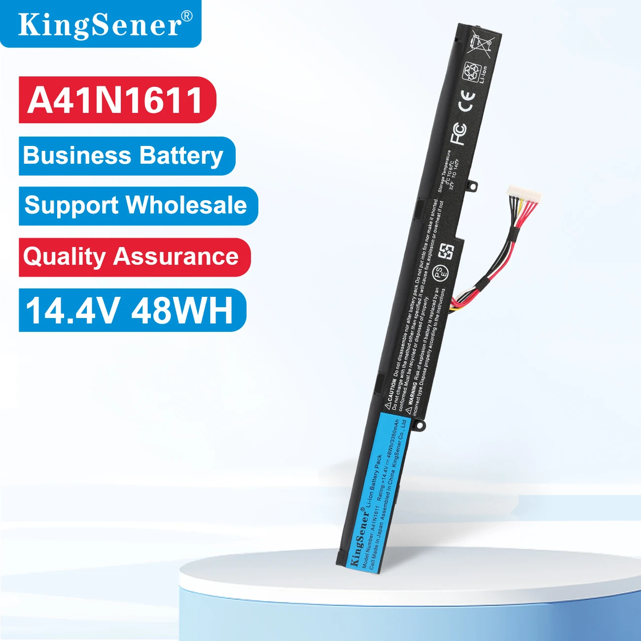 

KingSener 14.4V 48WH A41N1611 Laptop Battery For ASUS ROG GL553 GL553VD GL553VE GL553VW Series A41LK5H A41LP4Q