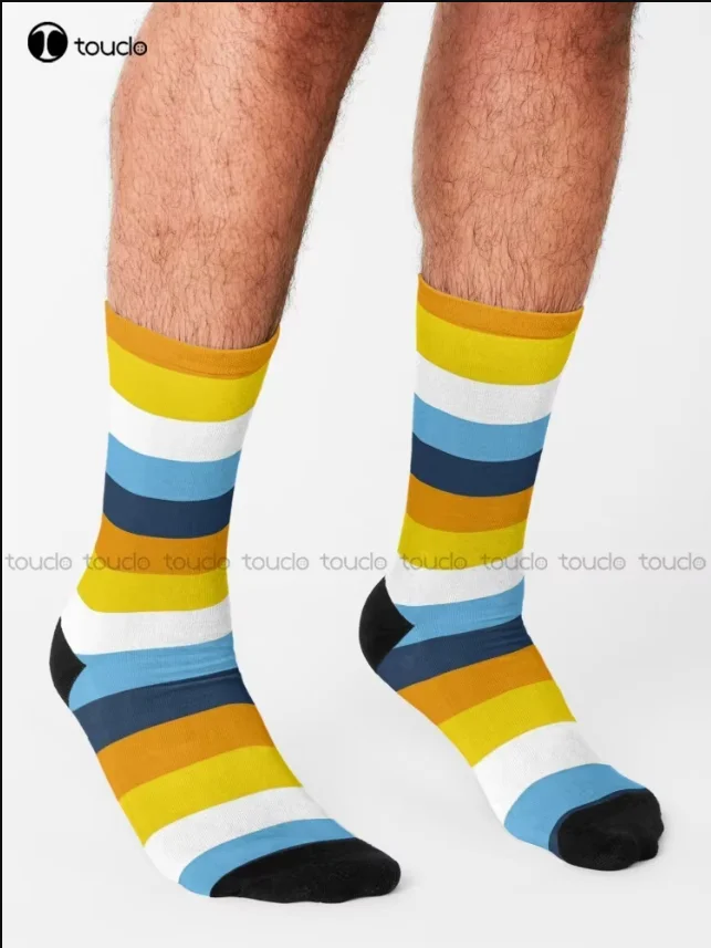 Aroace Pride Flag Socks High Quality Cute Elegant Lovely Kawaii Cartoon Sweet Cotton Sock Cute Pattern Funny Autumn Cartoon Art